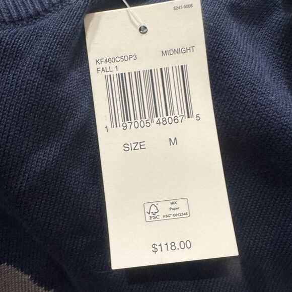 Michael Kors Midnight Blue & Gray Logo Charm Cotton Blend Sweatshirt Medium NWT - Picture 7 of 8